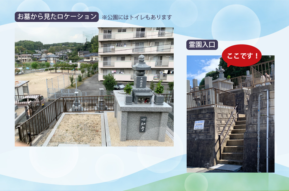 お墓から見たロケーション